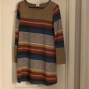 Striped long sleeve fall dress